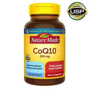 Nature Made CoQ10 200mg Supports Heart & Cellular Energy Production 140 Softgels - Picture 1 of 7