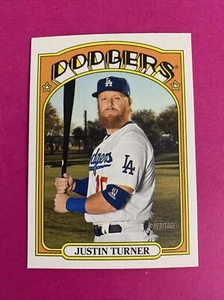 🐶 2021 Topps Heritage Justin Turner Wrong Back SP/A Sanchez/F Kilome - Picture 1 of 2