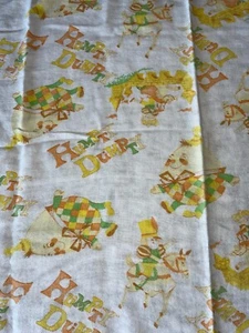 Vintage Humpty Dumpty Cotton Receiving Baby Blanket Orange Green Yellow Nursery - Picture 1 of 9