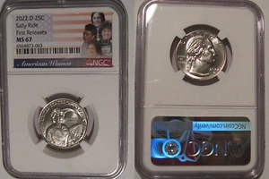 2022 D Sally Ride 25c NGC MS 67 American Women Quarter FIRST RELEASES - Picture 1 of 2