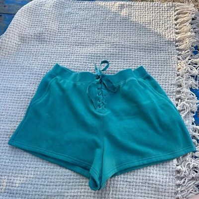 NUEVO VICTORIA SECRET XL VERDE verde azulado pantalones cortos con cordones para mujer Foto 1 de 4