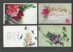 FL-11 4 Vintage Floral Post Cards - Picture 1 of 1