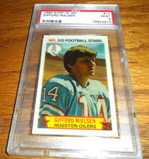 1980 STOP-N-GO 3-D CARD GIFFORD NIELSEN HOUSTON OILERS #17 PSA 9 MINT