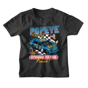 Popeye The Sailor Man Racing Strong To The Finish Checkered Flag Youth T Shirt - Picture 1 of 5