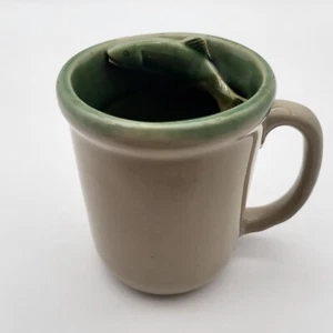 Vermont Bennington Potters Bass Coffee Mug Cup Green 1967 VTG - Picture 1 of 16