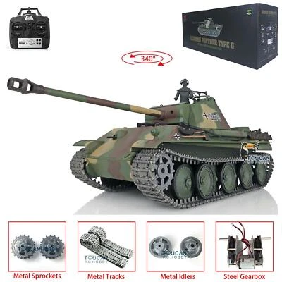 Henglong 1/16 7.0 German Panther G RTR RC Tank 3879 W/Metal Tracks BB Shooting - Image 1 of 4