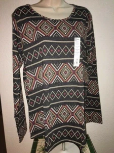 Sonoma Woman's Goods for Life NWT Black Aztec Stripe Design Long Sleeve XL - Picture 1 of 6