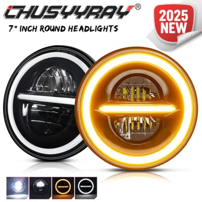 Fit Dodge D100 D200 D300 Pickup 7inch Round LED Headlights Hi/Lo Sealed Beam 2PC - Image 1 of 4