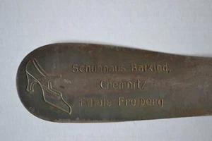 alter Schuhlöffel Schuhanzieher Reklame Werbung "Schuhhaus Balkind Chemnitz" - Bild 1 von 7