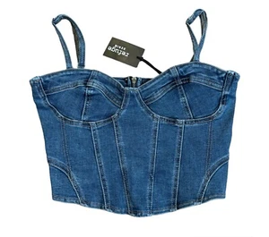 NWT Y2K Refuge Denim Bustier Corset Top Women’s Size Small - Picture 1 of 6
