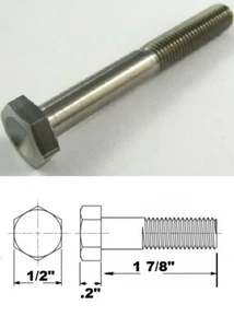 TITANIUM BOLT HEX 5/16 INCH UNF THREAD X 1 7/8 INCH LONG GRADE 5 6AL-4V  - Picture 1 of 1
