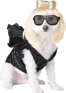 Pop Sensation Dog Pet Black Sequin Shirt Costume - Picture 1 of 4