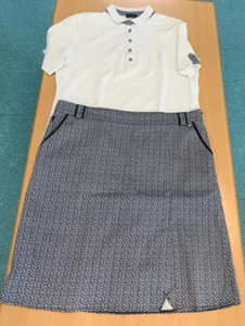 Poloshirt&Golfrock GOLFINO Gr.46 weiß blau gemustert guter Zust. Maße angegeben - Bild 1 von 21