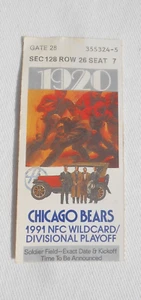 1991 Chicago Bears vs Cowboys Ticket Stub NFC Wildcard Divisional Playoff Ditka - Bild 1 von 2