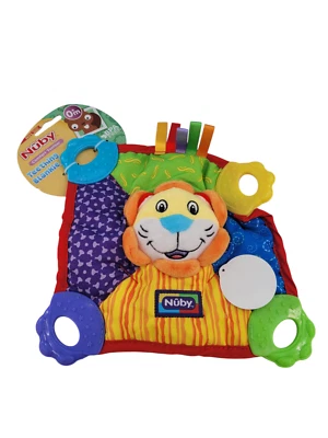Lion Nuby Comfort Teether Teething Blanket Blankie 0m+ Squeaks - BPA Free NEW - Image 1 of 4