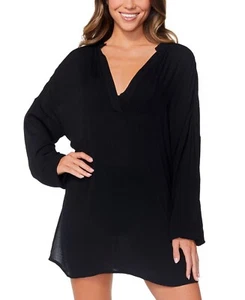 Raisins XL Swimwear Cover-up San Pedro Long-Sleeve Tunic Mini Dress Swimsuit - Picture 1 of 6