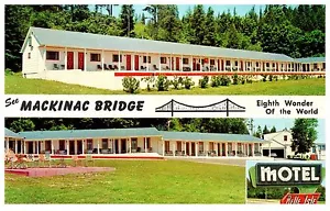 BELLE ISLE MOTEL NORTH OF ST. IGNANCE MICHIGAN POSTAL CROMADA ESTADO: EN MUY BUENA CONDICIÓN - Imagen 1 de 2
