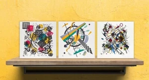 Wassily Kandinsky 3er Set Keramikfliesen, Dekorfliesen, Keramikakzentfliesen - Bild 1 von 4