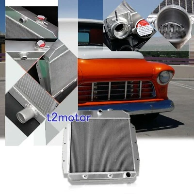 Radiador de aluminio de 3 filas para camioneta Chevrolet 1955-1959 1956 57 58 59 Foto 1 de 4
