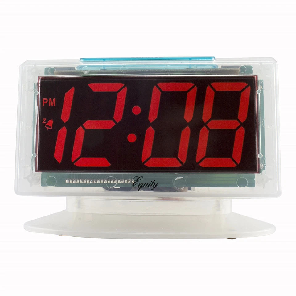 Equity by La Crosse 30040 Jumbo Clear 1.8 In. Red LED Electric Alarm Clock