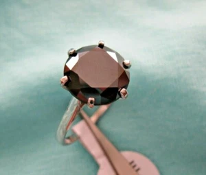 5.0ct 100% REAL NATURAL BLACK DIAMOND RING,APPRAISAL,DIAMOND TESTER INC. SIZE 5 - Picture 1 of 11