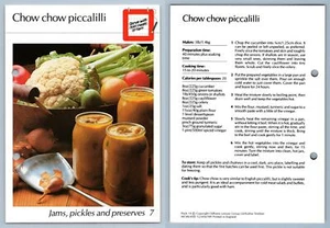 Chow Chow Picalilli #7 Jams Hamlyn All-Colour Cookery Card - Picture 1 of 1
