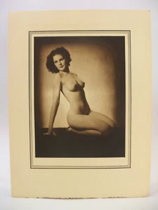 Vintage 1930s Pin Up Girl Etching Print - Picture 1 of 6