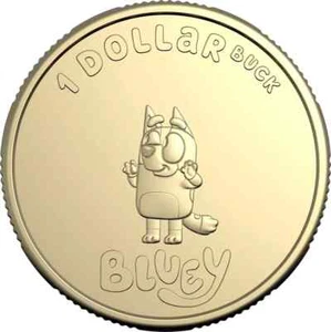 Moneda de un dólar Bingo Buck 2024 cachorro perro azul $1 Australia rara - UNC - Imagen 1 de 14