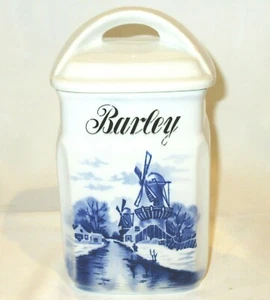 Inge Germany “Barley” Canister Vintage Delft Blue Windmill No. 3862 - Picture 1 of 4