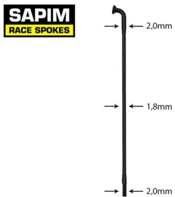 SAPIM RACE Spokes - 10-Pack - BLACK Butted J-Bend NEW, includes FREE nipples