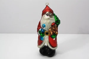 Vintage Handblown Glass Santa Christmas Ornament 7''in Dept 56 - Bild 1 von 9