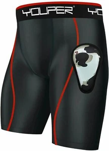 Youper Athletic Supporter, Compression Shorts w/Soft Protective Athletic Cup YS - Picture 1 of 8