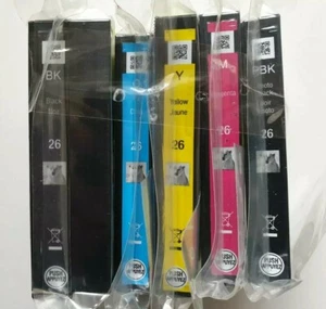 EPSON 26 Genuine Black, Photo Black, Cyan, Magenta, Yellow - Set Of 5 Inks T26 - Picture 1 of 5
