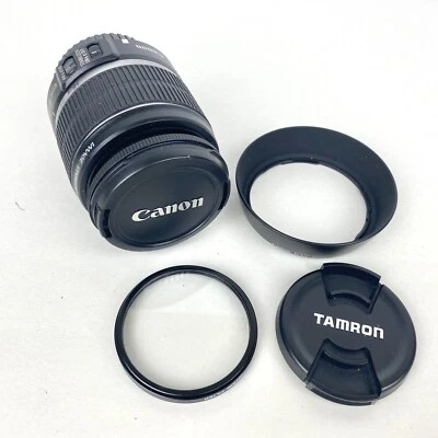 Canon Zoom Lens EF-S 18-55mm f/3.5-5.6 IS Violet HD Filter EW-60C Hood - Image 1 of 4