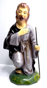 Vintage Weihnachtskrippe Josef mit Stab 7,5" zusammengesetzte Figur 97729 Handarbeit Japan - Bild 1 von 11