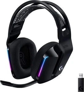 Logitech G733 LIGHTSPEED Wireless Gaming Headset with suspension headband, LIGHT - Picture 1 of 5