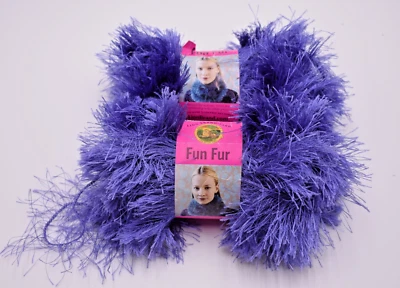 2x LION BRAND Fun Fur Eyelash Knitting Yarn Fuzzy Purple 191 VIOLET 1.75 oz - Image 1 of 3