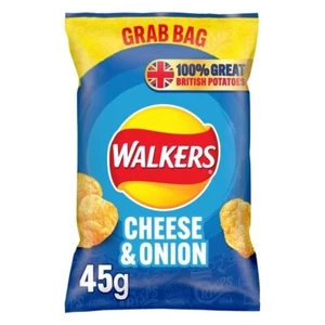 Walkers Cheese & Onion Crisps 45g Grab Bag, Case of 32 - Picture 1 of 1