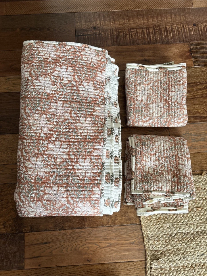 Juego de edredón Pottery Barn Sloan Voile King en terracota con 2 fundas King Foto 1 de 1