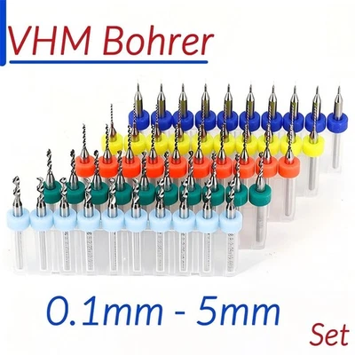 Micro PCB VHM Bohrer Set 1,0 mm-5,0mm Hartmetall Schaftfräser Fräser für Dremel - Bild 1 von 4