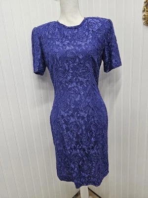 复古 Stenay 珠饰连衣裙蓝色玫瑰 6 — 第 1/4 张图片