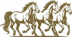 Calcomanía adhesiva de vinilo para ventana de camión coche corriendo Horse Rodeo Western 3 caballos - Imagen 1 de 2