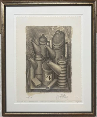 Raras teteras y botes ROY CARRUTHERS modernismo surrealista naturaleza muerta LITOGRAFÍA Foto 1 de 4