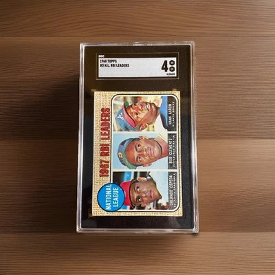 1968 Topps #3 N.L. RBI Leaders SGC 4 VG-EX - Image 1 of 3