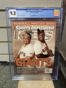 Willie Mays & Barry Bonds Sports Illustrated For Kids CGC 9.2 Newsstand Apr 2004 - Picture 1 of 5