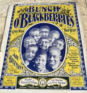 Antique 1900 Bunch O’ Blackberries Sheet Music by Abe Holzmann Cakewalk Two-Step - Picture 1 of 10