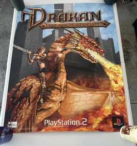 2002 Drakan Playstation 2 Ps2 Poster Vintage Promo Store Display Sony Original - Picture 1 of 9