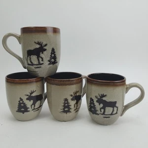 Home Studio Woodland Collection Coffee Cup Tea Mug 4.375" Moose Cream Brown (4) - Picture 1 of 24