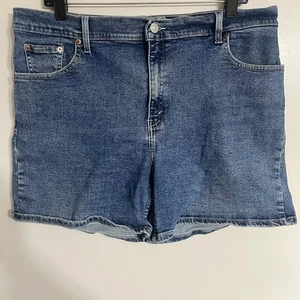 Vintage Y2K Levis 555 Denim Shorts Damen 18 Red Tab Mom Blue Jeans Shorts - Bild 1 von 12