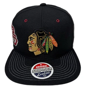 Zephyr NHL Chicago Blackhawks RARE "Kanji" Flat Bill SnapBack Hat BRAND NWT - Picture 1 of 5
